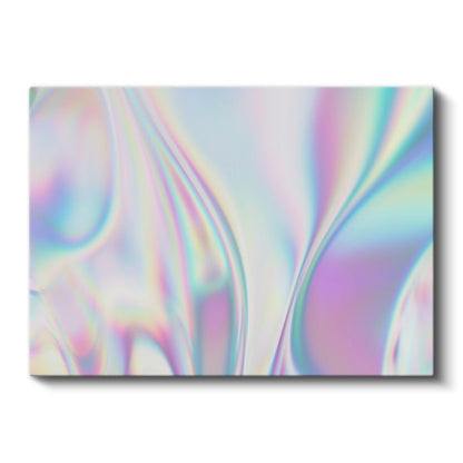 Holografik Akış - Pastel Işık Yansımaları Kanvas Tablo