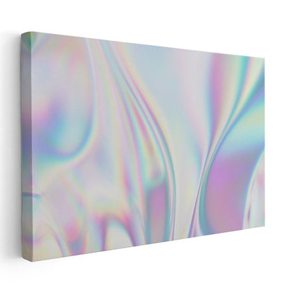 Holografik Akış - Pastel Işık Yansımaları Kanvas Tablo