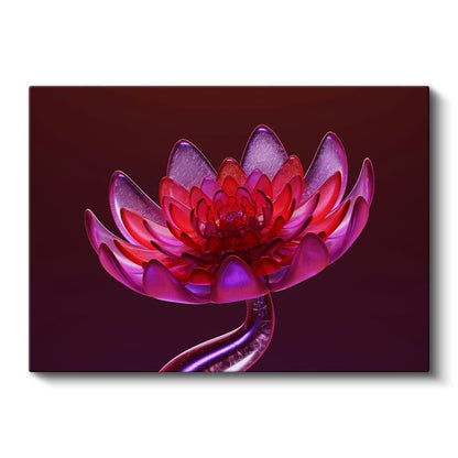 Kristal Lotus - Parlak Çiçek Vektörel Kanvas Tablo