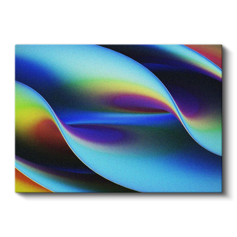 Spektrum Dalgaları - Gökkuşağı Renkli Akışkan Çizgiler Kanvas Tablo