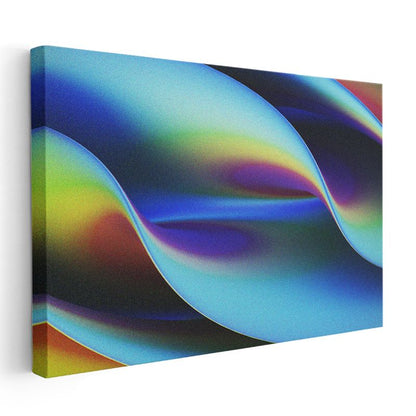 Spektrum Dalgaları - Gökkuşağı Renkli Akışkan Çizgiler Kanvas Tablo