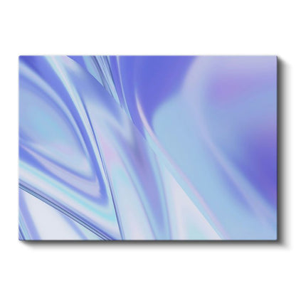 İpeksi Akış - Mavi Mor Tonlarında Parlak Soyut Dalgalar Kanvas Tablo