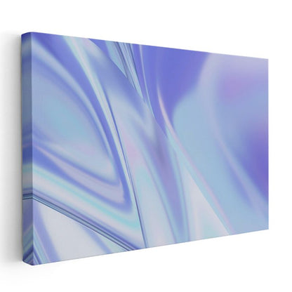 İpeksi Akış - Mavi Mor Tonlarında Parlak Soyut Dalgalar Kanvas Tablo