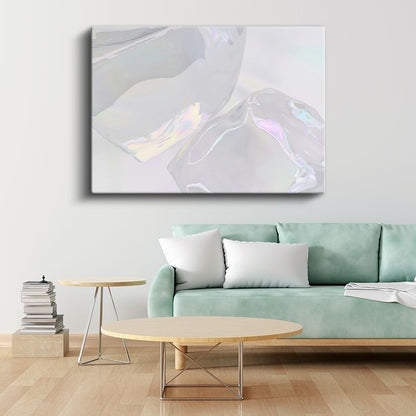 Kristal Yansımalar - Holografik Yarı Saydam Minimalist Formlar Kanvas Tablo