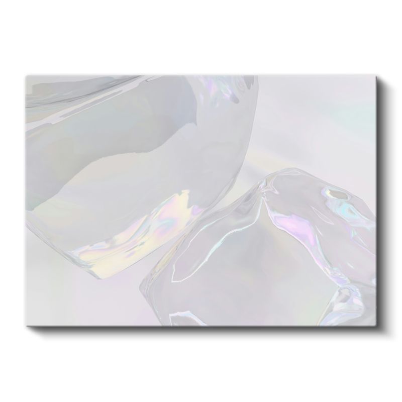 Kristal Yansımalar - Holografik Yarı Saydam Minimalist Formlar Kanvas Tablo
