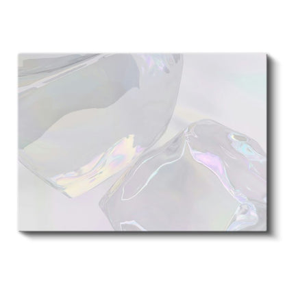 Kristal Yansımalar - Holografik Yarı Saydam Minimalist Formlar Kanvas Tablo