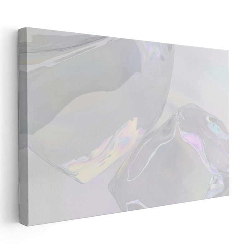 Kristal Yansımalar - Holografik Yarı Saydam Minimalist Formlar Kanvas Tablo