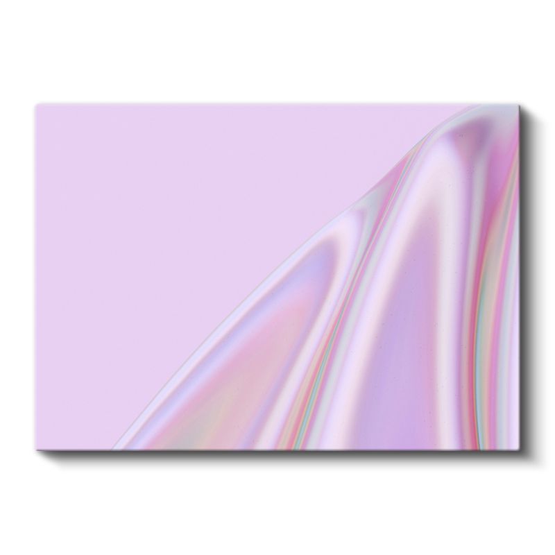 Sedefli Işık Dalgaları - Mor Tonlarında Minimalist Kanvas Tablo