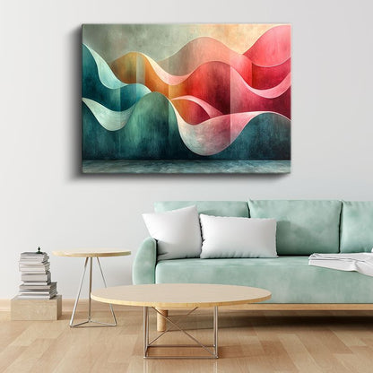Dalgalı Renk Geçişleri - Soyut Dalga Formları Kanvas Tablo