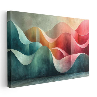Dalgalı Renk Geçişleri - Soyut Dalga Formları Kanvas Tablo