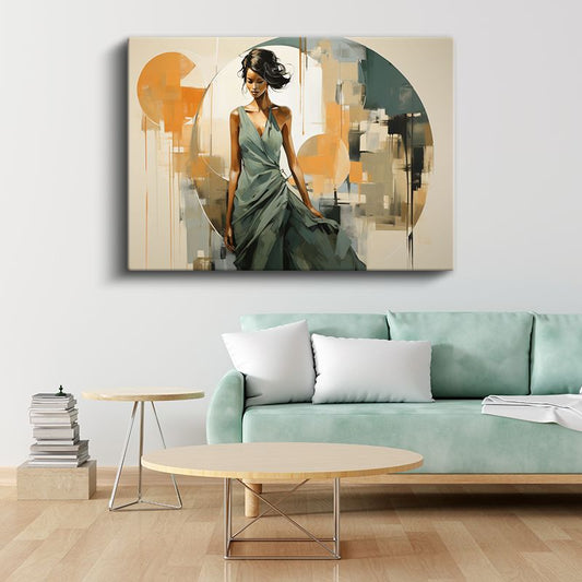 Zarif Siluet - Modern Vektörel Portre Kanvas Tablo