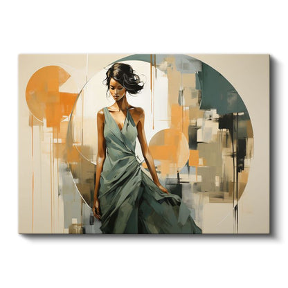 Zarif Siluet - Modern Vektörel Portre Kanvas Tablo
