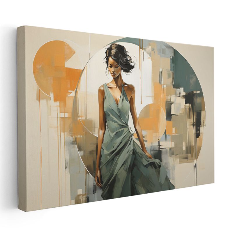 Zarif Siluet - Modern Vektörel Portre Kanvas Tablo