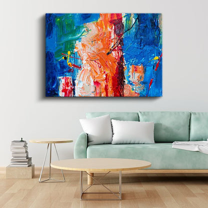 Renk Patlaması - Canlı Fırça Darbeleri Kanvas Tablo