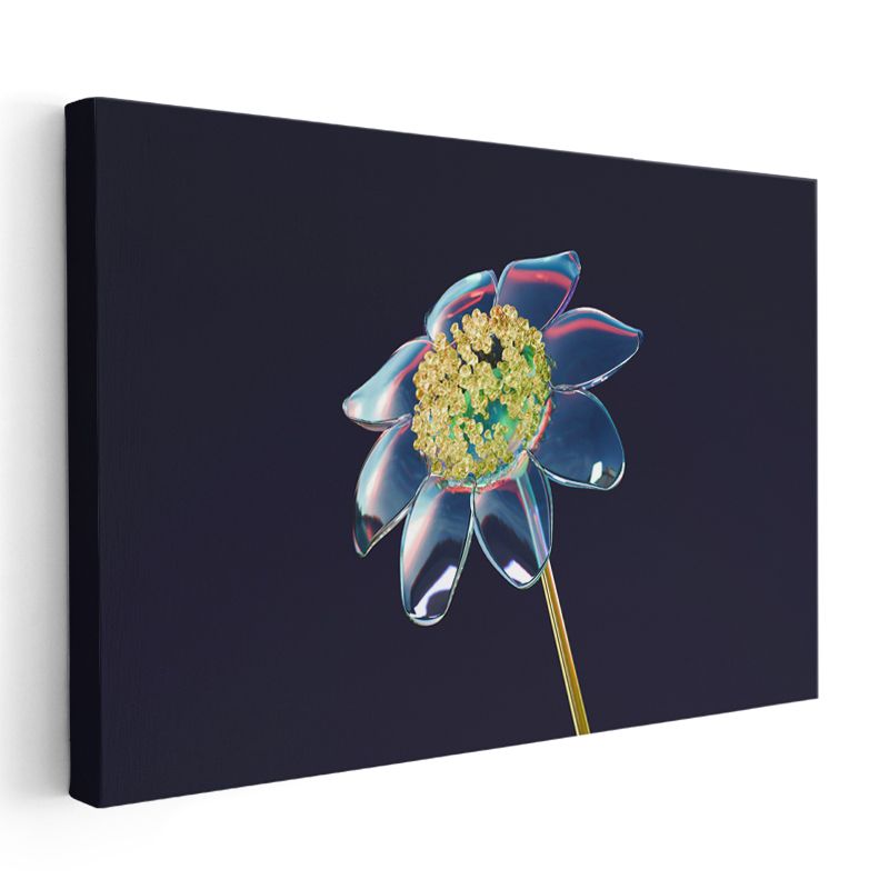 Kristal Çiçek - Dijital Sanat Eseri Kanvas Tablo