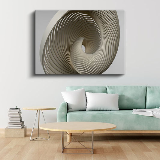 Sonsuzluk Spirali - 3D Geometrik Form Kanvas Tablo