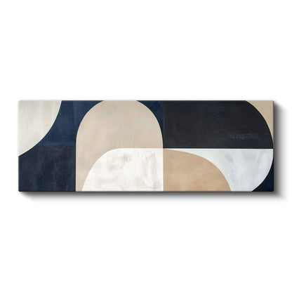 Geometrik Denge - Minimalist Yarım Daire Kompozisyonu Kanvas Tablo