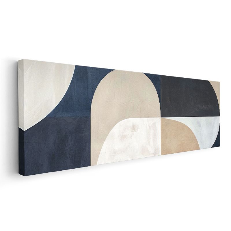 Geometrik Denge - Minimalist Yarım Daire Kompozisyonu Kanvas Tablo