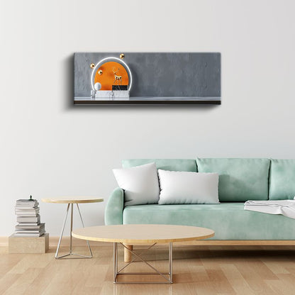 Altın Geyik - Modern Minimalist Geometrik Kompozisyon Kanvas Tablo