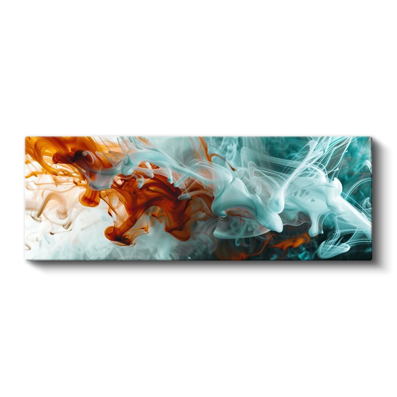 Ateş ve Su - Turuncu Mavi Kontrast Akışkan Sanat Kanvas Tablo