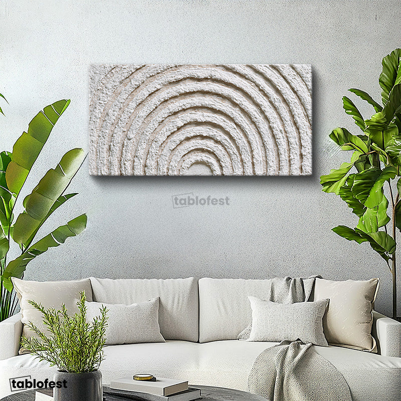 Yatay Panoramik Kanvas Tablo Soyut Dairesel Formlar Modern Sanat Tablosu Ev Ofis Duvar Dekoru