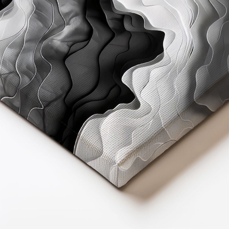 Yatay Kanvas Tablo Modern Dalga Katmanları Soyut Tablo Ev Ofis Duvar Dekoru