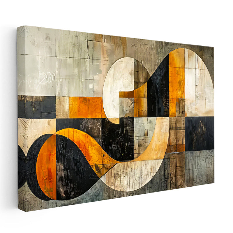 Yatay Kanvas Tablo Geometrik Form Geçişleri Soyut Tablo Ev Ofis Duvar Dekoru