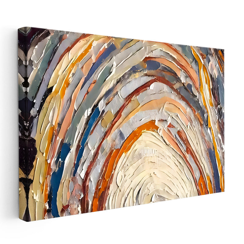 Yatay Kanvas Tablo Kıvrımlı Boya Dokusu Kabartma Görünümlü Tablo Ev Ofis Duvar Dekoru