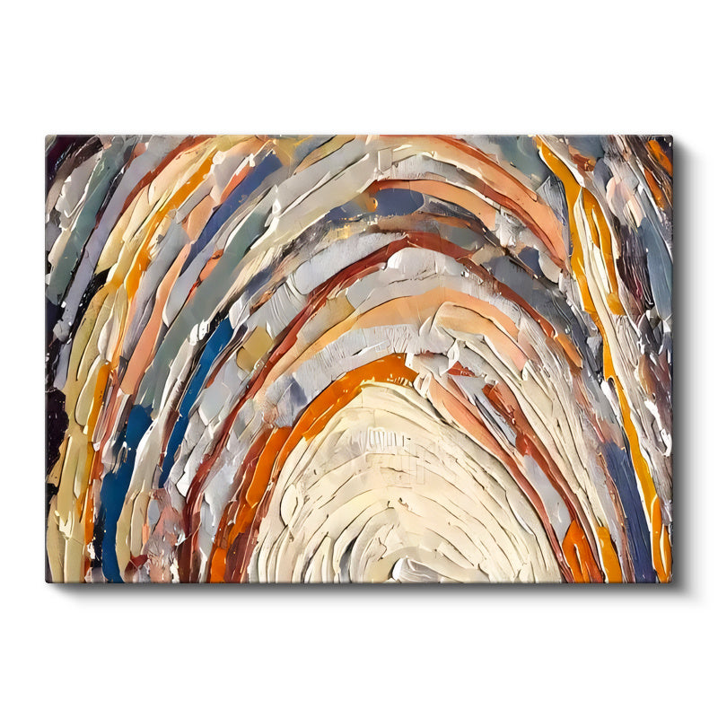 Yatay Kanvas Tablo Kıvrımlı Boya Dokusu Kabartma Görünümlü Tablo Ev Ofis Duvar Dekoru