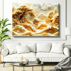 Yatay Kanvas Tablo Katmanlı Kağıt Sanatı Manzara Modern Sanat Tablosu Ev Ofis Duvar Dekoru