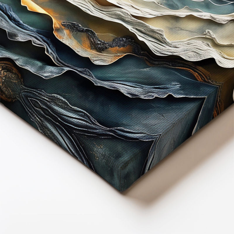 Yatay Kanvas Tablo Dalgalar Ve Dolunay Altında Ağaç Sürrealist Manzara Tablosu Ev Ofis Duvar Dekoru