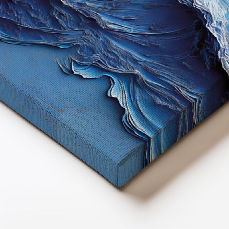 Yatay Kanvas Tablo Dalga Katmanları Kabartma Görünümlü Tablo Ev Ofis Duvar Dekoru