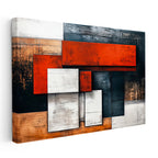 Yatay Kanvas Tablo Geometrik Dikdörtgenler Modern Soyut Tablo Ev Ofis Duvar Dekoru