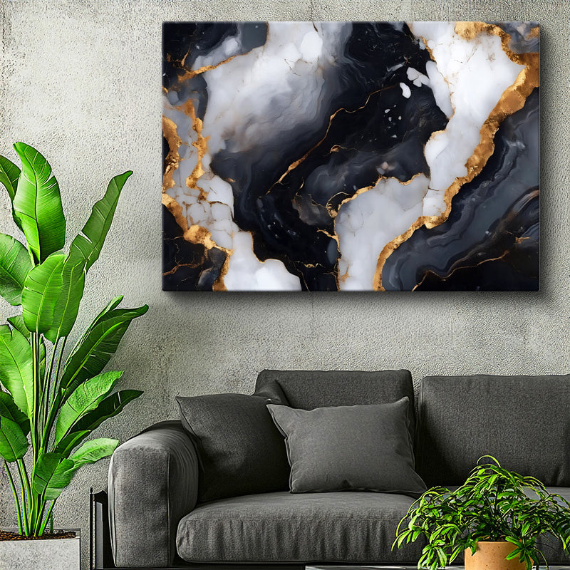 Yatay Kanvas Tablo Damarlı Mermer Dokusu Mermer Dokulu Tablo Ev Ofis Duvar Dekoru