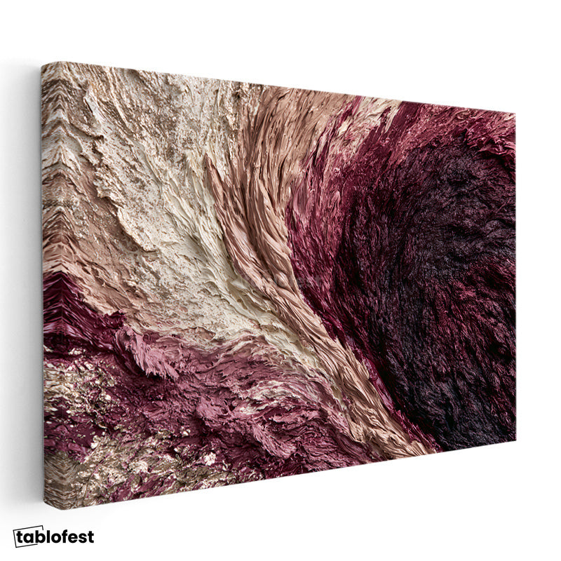 Yatay Kanvas Tablo Kabartma Görünümlü Soyut Sanat Tablosu Ev Ofis Duvar Dekoru