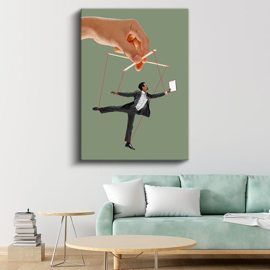 Kukla İplerinde İş Adamı - Modern Hayatın Kontrolü Kanvas Tablo