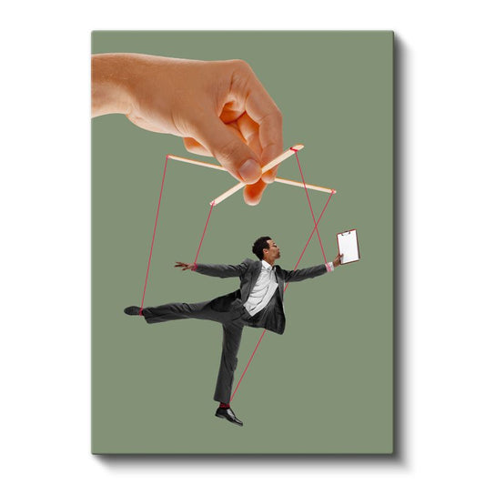 Kukla İplerinde İş Adamı - Modern Hayatın Kontrolü Kanvas Tablo