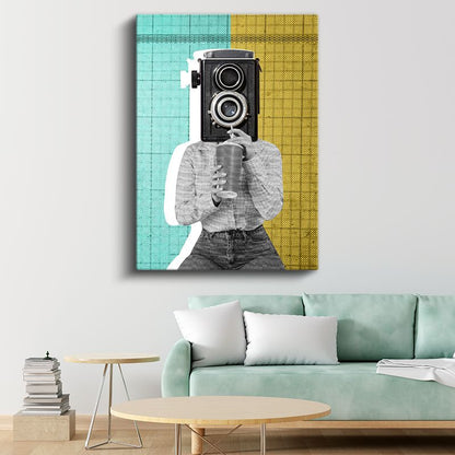 Kamera Başlı İnsan - Görüntünün Esiri Kanvas Tablo