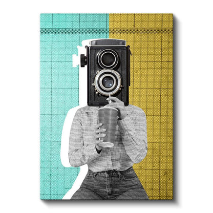 Kamera Başlı İnsan - Görüntünün Esiri Kanvas Tablo