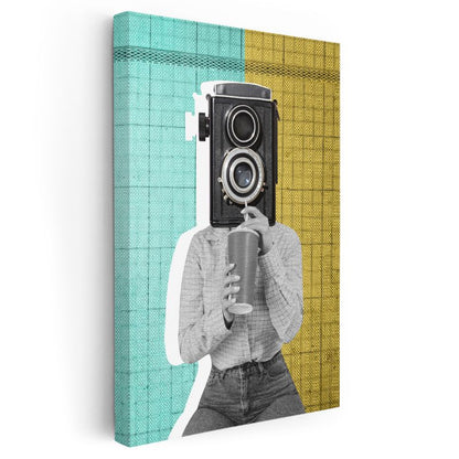 Kamera Başlı İnsan - Görüntünün Esiri Kanvas Tablo