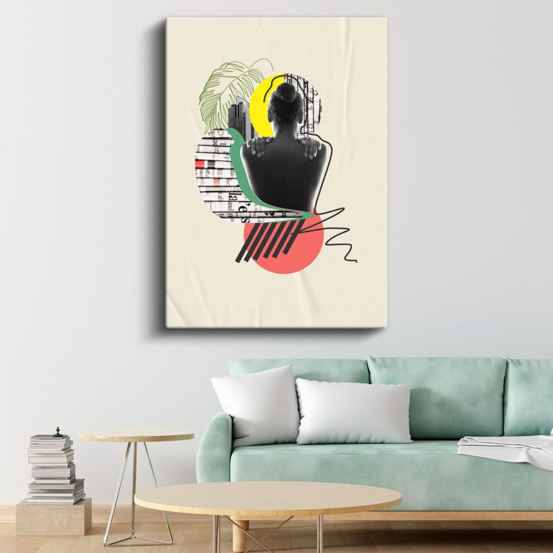 Geometrik Kolaj - İnsan Doğasının Parçaları Kanvas Tablo