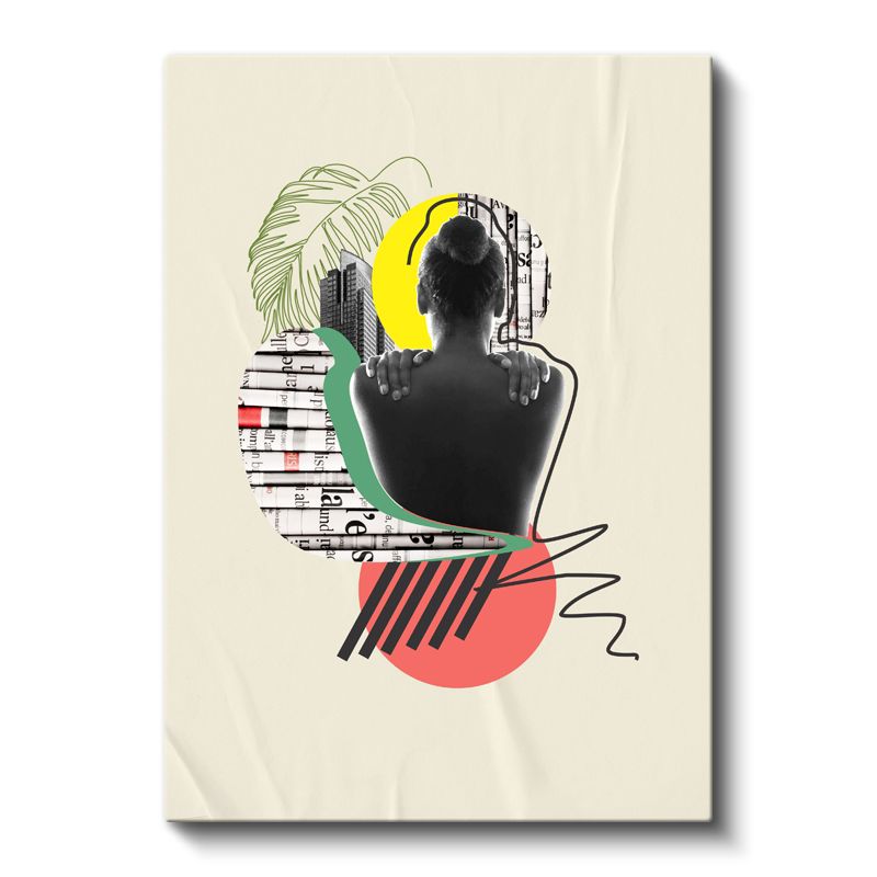 Geometrik Kolaj - İnsan Doğasının Parçaları Kanvas Tablo