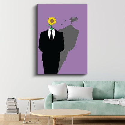 Çiçek Başlı Adam - Kimliğin Doğayla Bütünleşmesi Kanvas Tablo