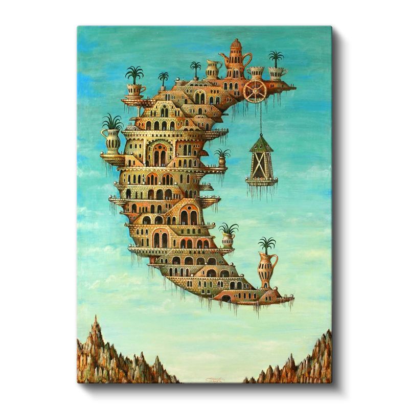 Gökyüzü Medeniyeti - Yerçekimine Meydan Okuyan Mimari Kanvas Tablo