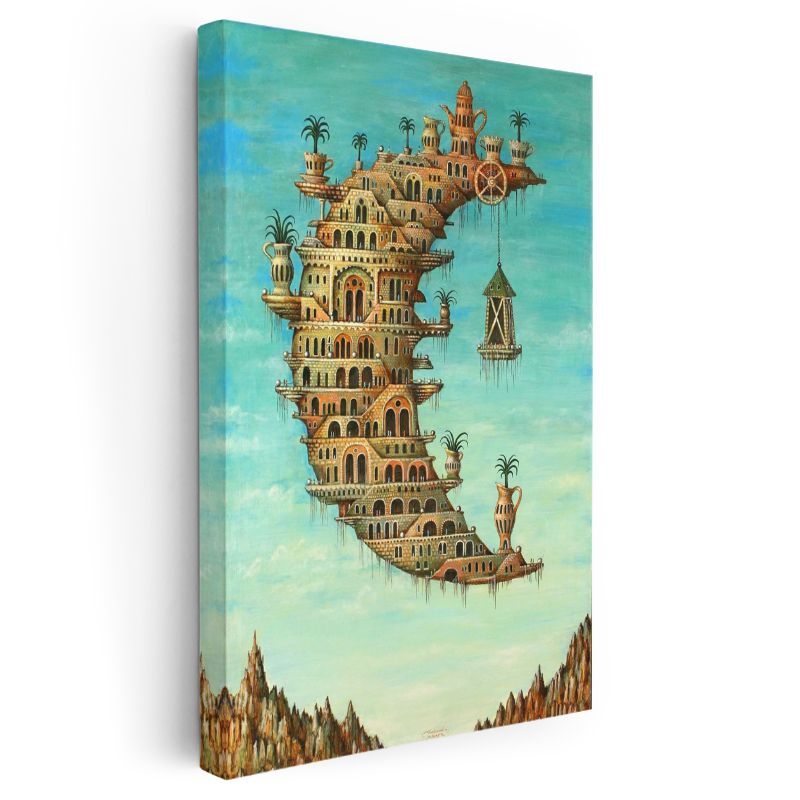 Gökyüzü Medeniyeti - Yerçekimine Meydan Okuyan Mimari Kanvas Tablo