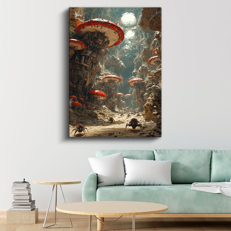 Mantar Kolonisi - Mekanik Yeraltı Dünyası Kanvas Tablo