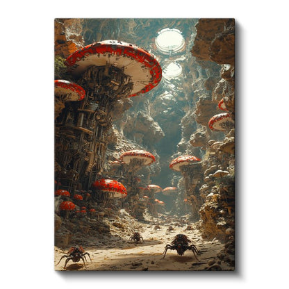 Mantar Kolonisi - Mekanik Yeraltı Dünyası Kanvas Tablo
