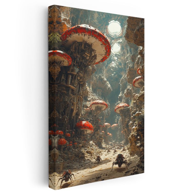 Mantar Kolonisi - Mekanik Yeraltı Dünyası Kanvas Tablo