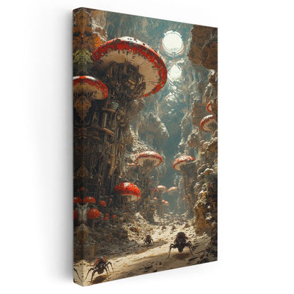 Mantar Kolonisi - Mekanik Yeraltı Dünyası Kanvas Tablo
