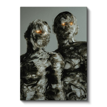 Karanlık Varlıklar - Işıldayan Gözleriyle Beliren Figürler Kanvas Tablo